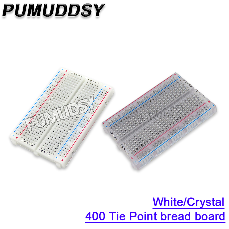 Breadboard 400 Point - Crystal 400 Tie-Point Solderless Breadboard Mini