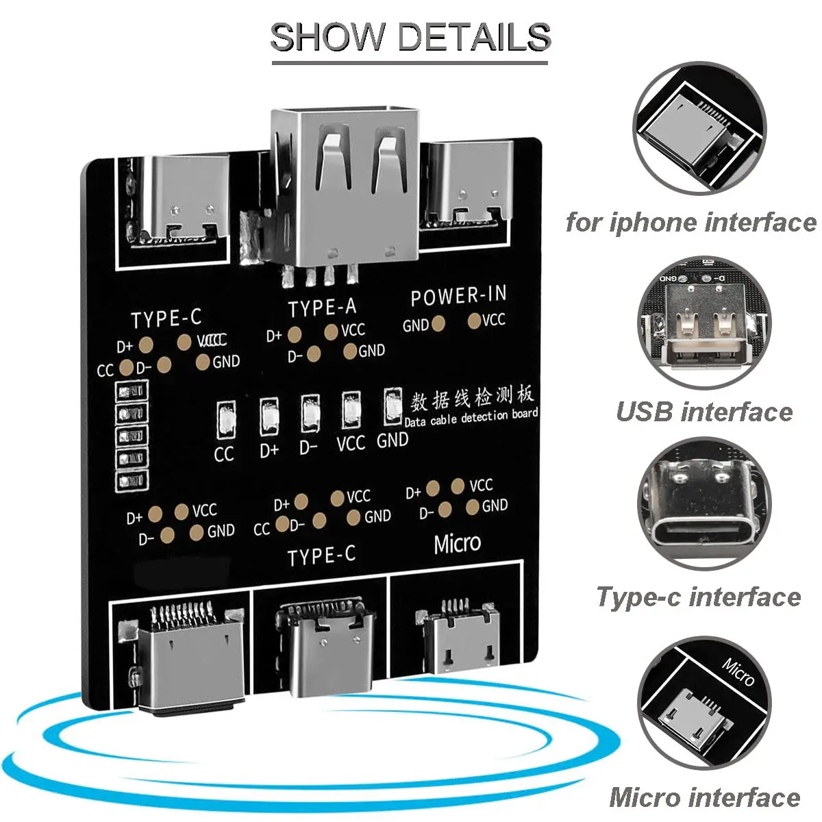 Micro Usb Cable - DT3 Data Cable Detection Board Type-C