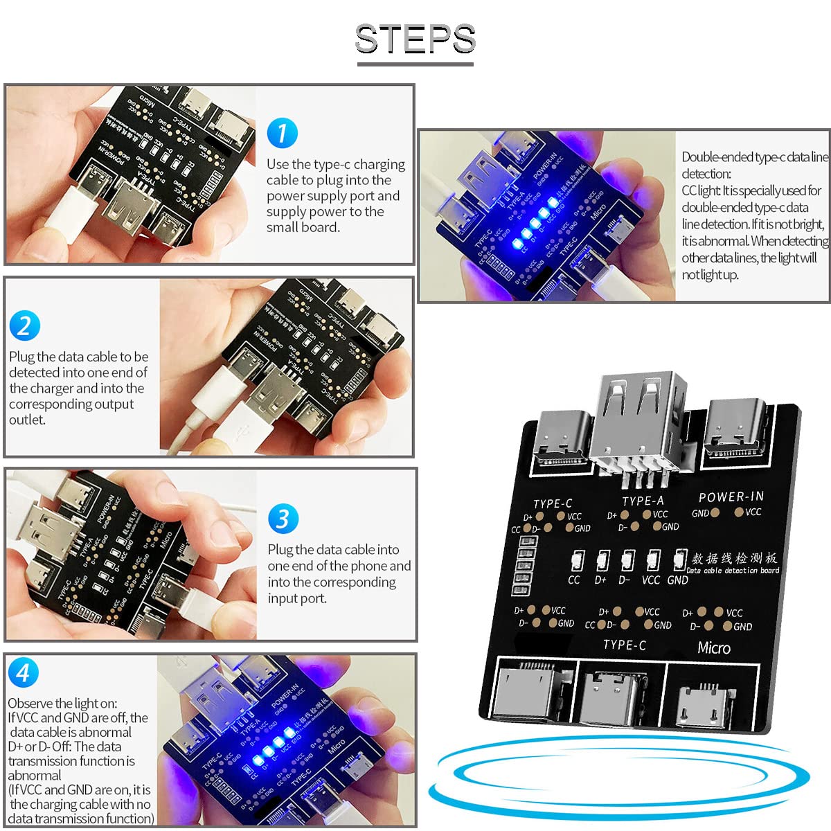 DT3 Data Cable Detection Board - огляд і ціна Micro Usb Cable