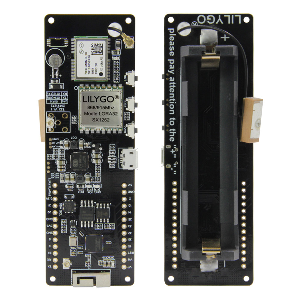 LILYGO T-BEAM V1.2 ESP32 LoRa  - огляд і ціна Esp32 Battery Holder Lipo