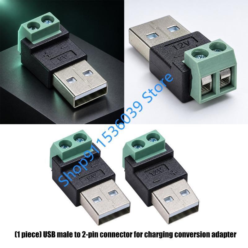 9V 12V USB 2.0 Type A Male to  - огляд і ціна Screw Terminal Block