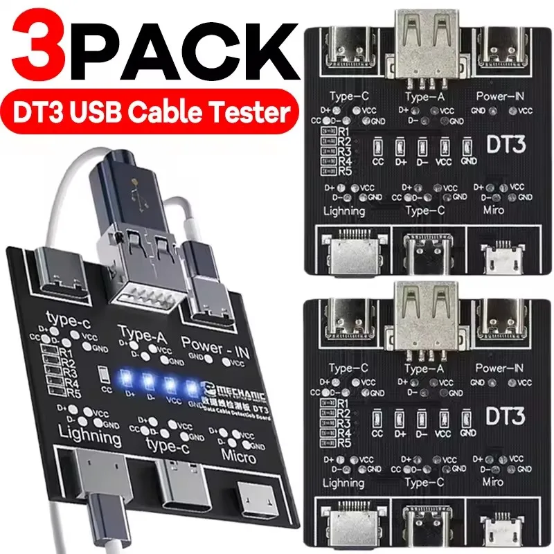 1-3Pcs DT3 USB Tester Data Cab - огляд і ціна Micro Usb Cable