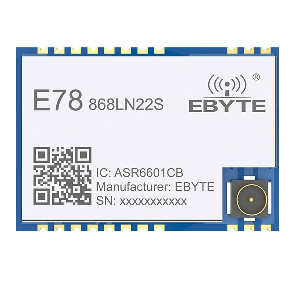 A73T LoRaWAN SoC E78-868LN22S  - огляд і ціна Ipex Connector