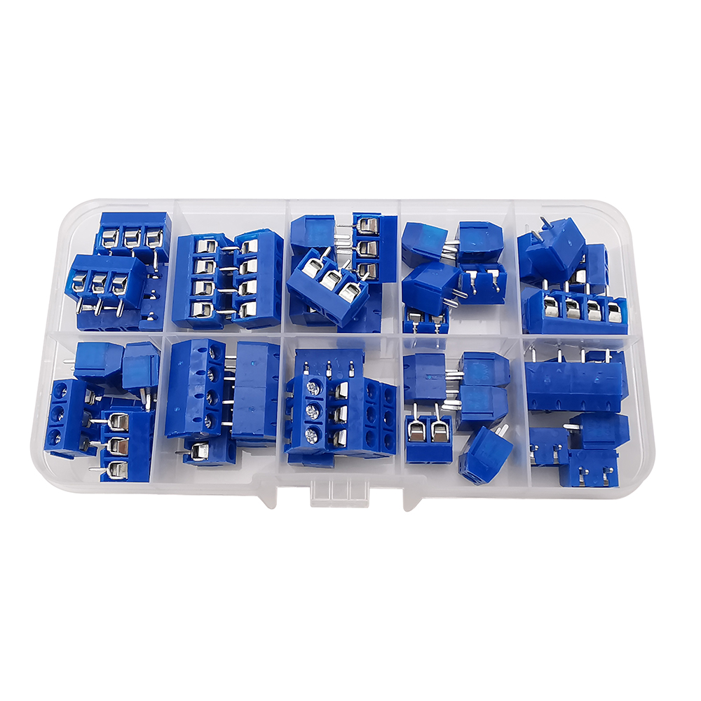50Pcs/Box KF301 5mm Pitch  2P  - огляд і ціна Screw Terminal Block