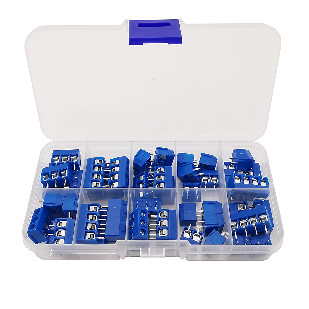 50Pcs/Box KF301 5mm Pitch  2P  - огляд і ціна Screw Terminal Block